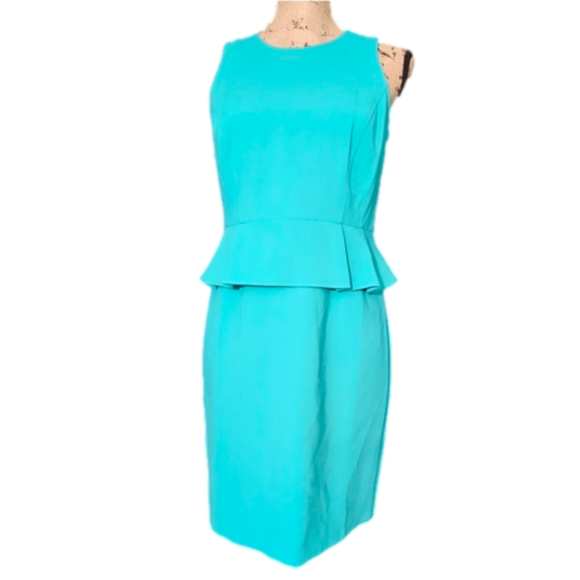 LOFT Dresses Loft Blue Peplum Dress Size 6 Poshmark